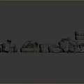 Various Stacked And Scattered Tires In Different Sizes On Gray Background