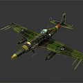 Green Camouflage Aerospace Aircraft Model With Yellow Nose And Detailed Wings