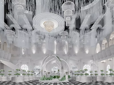 Modern Ballroom Crystal Wedding Ballroom 3d model