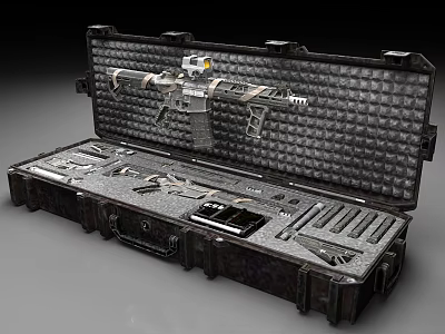 Tactical Weapon Case With Open Storage For Rifle Firearm Accessories And Tools 3d model