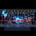 Vibrant Stage Performance With Colorful Lighting Live Music And Background Screen