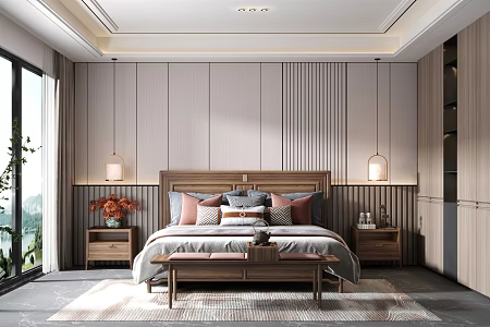 New Chinese bedroom 3d model