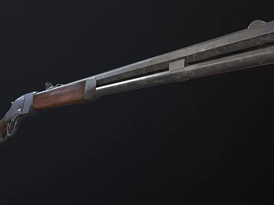 Detailed Vintage Rifle With Wooden Stock And Metal Barrel Classic Design 3d model