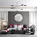 New Chinese Sofa Coffee Table Combination 3d model