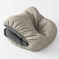 Comfortable Light Gray Fabric Bean Bag Chair With Wrinkled Design And Dark Gray Interior