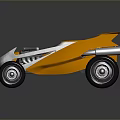 Orange Open Design Racing Car With Large Wheels And Streamlined Body