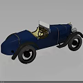 Vintage Blue Convertible Car With Classic Open Top And Retro Design Style
