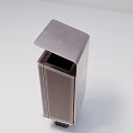 Modern Public Facility Trash Bin With Flip Lid Design And Metal Construction