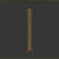 Outdoor Suspension Bridge Structure With Wooden Planks Rope Railings And Wooden Posts