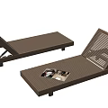 Modern Wooden Slatted Lounge Chairs With Adjustable Backrest And Magazine On Seat