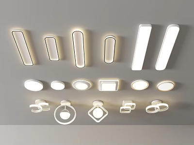 Modern Ceiling Lights With Various Shapes And Styles 3d model