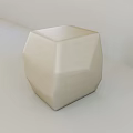 Modern White Geometric Polyhedron Stool With Smooth Surface And Minimalist Design 3d model