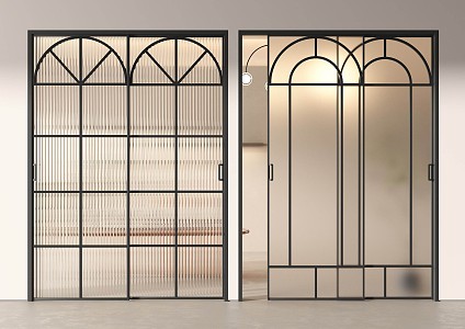 French sliding door glass door sliding glass door kitchen door Changhong glass door frosted glass door 3d model