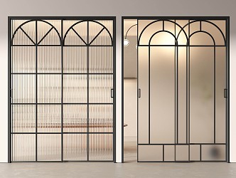 French sliding door glass door sliding glass door kitchen door Changhong glass door frosted glass door 3d model