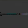 Futuristic Sci Fi Mechanical Device With Neon Green Purple Lights And Metallic Structure