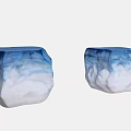 Two Stylish Outdoor Chairs With Blue And White Gradient Marble Like Texture