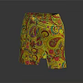 Vibrant Colorful Patterned Summer Shorts For Casual Wear With Paisley Design