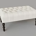 Elegant White Tufted Sofa Bench With Dark Wooden Legs For Home Decor