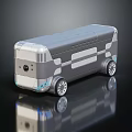 Futuristic Compact Silver Gray Car With Sleek Design And Front Camera 3d model