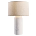 Modern Minimalist Table Lamp With Linen Lampshade And Textured White Base