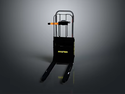 Black Hyster Industrial Pallet Forklift With Handle And Fork Structure 3d model