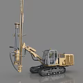 Tracked Function Vehicle Drill Rig Featuring Long Drill Rod And Operator Cab 3d model