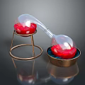 Transparent Laboratory Glassware With Red Liquid On Metal Stand And Tray