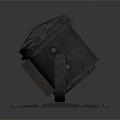 Black Industrial Mechanical Device With Square Base And Circular Mesh Cover