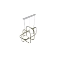 Modern Geometric Pendant Light With Metal Frame And Circular White Shades