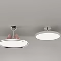 Modern Round Ceiling Light With Silver Metal Frame Pink Decorative Accents And Soft Lighting