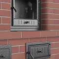 Traditional Brick Fireplace With Double Oven Doors And Classic Structure Design