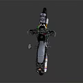 Green Off Road Motorcycle With Large Tires High Handlebars And Exhaust Pipe Design