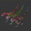 Colorful Spiked Dinosaur Figures Standing On Dark Background With Detailed Features