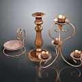 Decorative Metal Candle Holders With Ornate Designs And Multiple Candle Seats