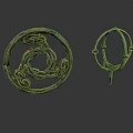 Artistic Ancient Bronze Circular Sculptures With Intricate Spiral And Ring Patterns