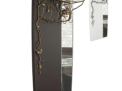 Elegant Golden Vine Design Wall Mounted Decorative Hooks For Home Interior Decoration 3d model