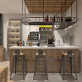 Organized Tobacco And Wine Shop Interior With Wooden Shelves And Product Displays
