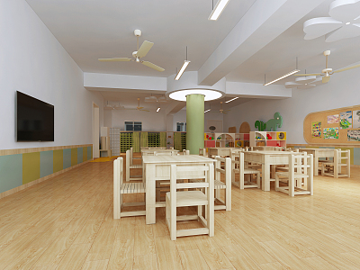 Modern Kindergarten Classroom 3d model