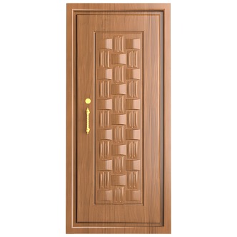 swing door modern wooden door bedroom door 3d model