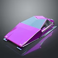 Futuristic Purple Geometric Car Model With Sleek Design And Shiny Reflection