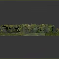 Natural Forest Landscape Model Featuring Circular Clearing Colorful Trees And Green Grass