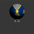 Goodyear Blimp Airship With Blue White Yellow Colors And Brand Logo
