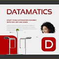 Datamatics Exhibition Booth Featuring Automation Journey Top IT Solutions White Red Design