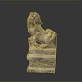 Traditional Stone Lion Guardian Statue With Carved Mane And Pedestal Base