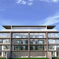 Modern Duplex Villa with Multi Storey Design Large Glass Windows Balconies and Glass Railings