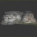 Wood And Stone Natural Rock Model With Layered Structure Mossy Details And Earthy Tones