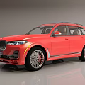 Red SUV Car with Sporty Exterior Design Alloy Wheels and Front Grille Detail