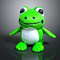 Green Frog Plush Doll with Big Round Eyes White Belly and Soft Stuffed Body