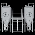 Industrial Equipment Stainless Steel Fermentation Tanks With Metal Stairs Piping And Pumps For Industrial Production