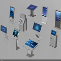 Public Facilities Featuring Various Self Service Interactive Kiosks With Touchscreen Displays